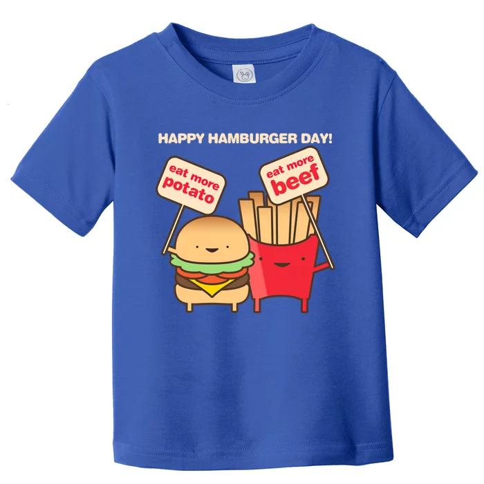 Happy Hamburger Day Funny Burger And Fries Gift Toddler T-Shirt