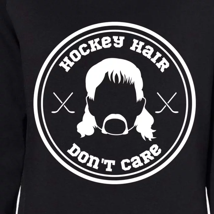 Hockey Hair Dont Care Gift Womens California Wash Sweatshirt