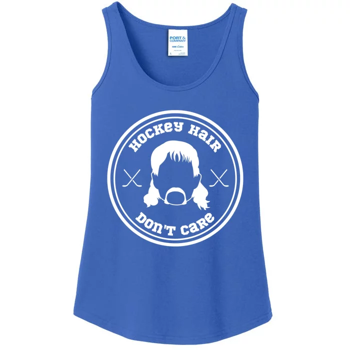 Hockey Hair Dont Care Gift Ladies Essential Tank