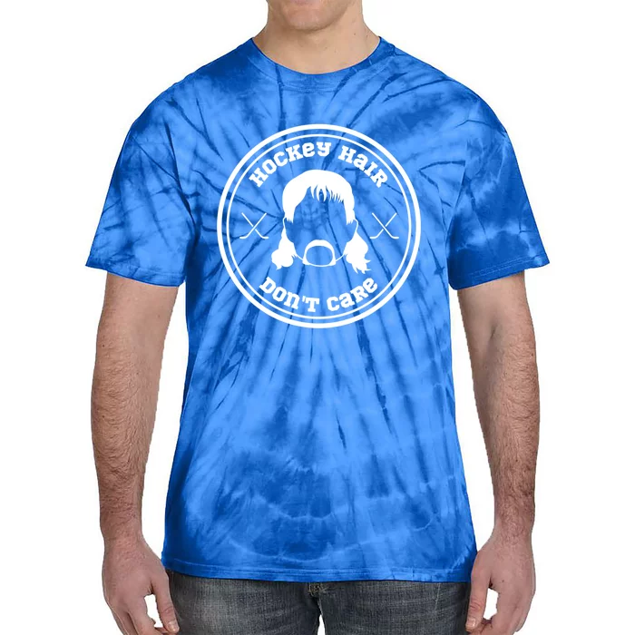 Hockey Hair Dont Care Gift Tie-Dye T-Shirt