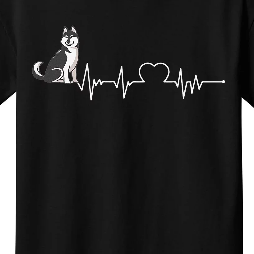 Husky Heartbeat Design for Husky Dog Lovers Kids T-Shirt