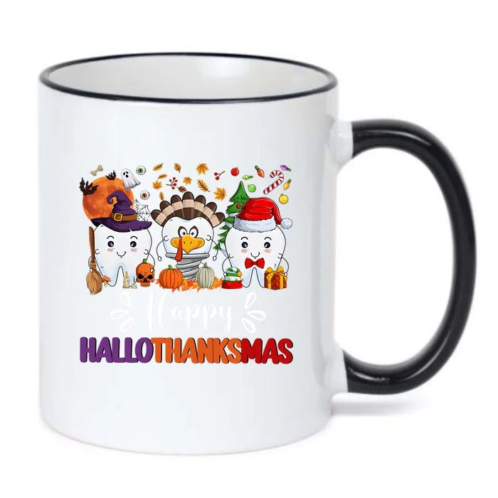 Happy Hallothanksmas Dental Boo Crew Dentist Assistant Meaningful Gift Black Color Changing Mug