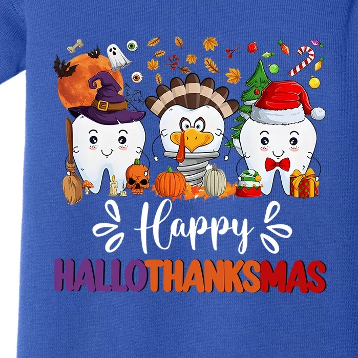 Happy Hallothanksmas Dental Boo Crew Dentist Assistant Meaningful Gift Baby Bodysuit