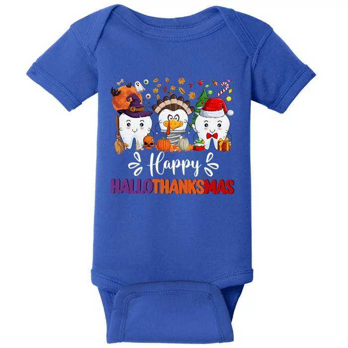 Happy Hallothanksmas Dental Boo Crew Dentist Assistant Meaningful Gift Baby Bodysuit