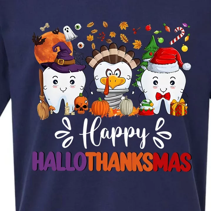 Happy Hallothanksmas Dental Boo Crew Dentist Assistant Meaningful Gift Sueded Cloud Jersey T-Shirt