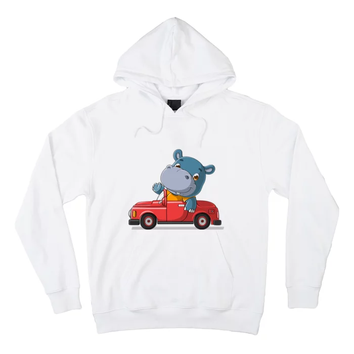 Happy Hippo Drive A Car Hoodie