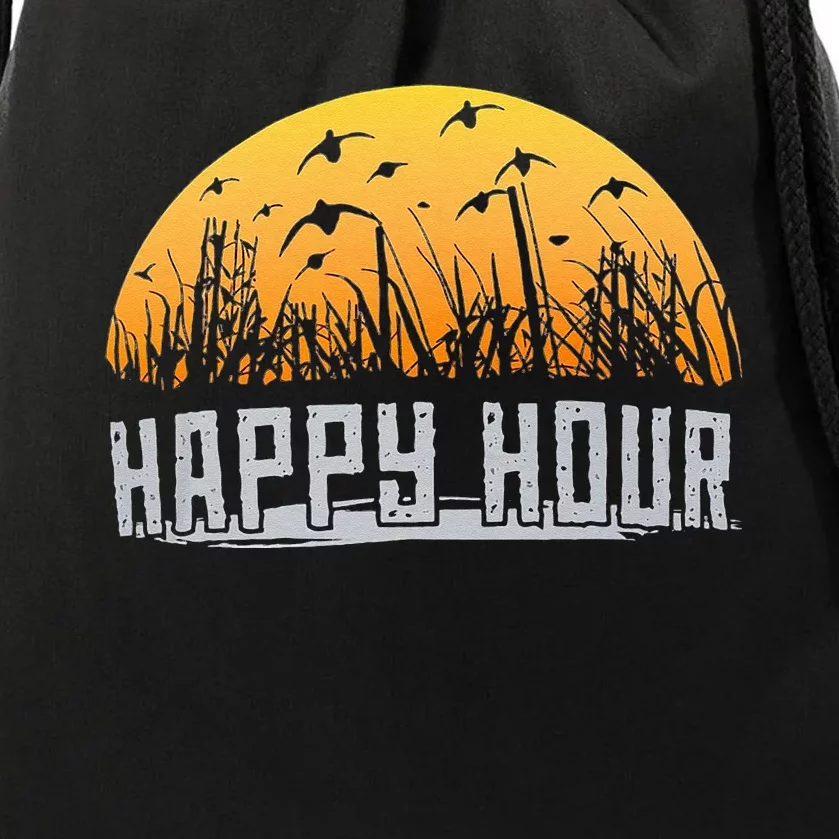 Happy Hour Duck Hunting Hunter Drawstring Bag