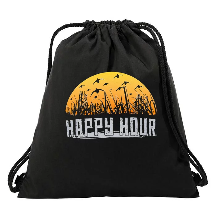 Happy Hour Duck Hunting Hunter Drawstring Bag