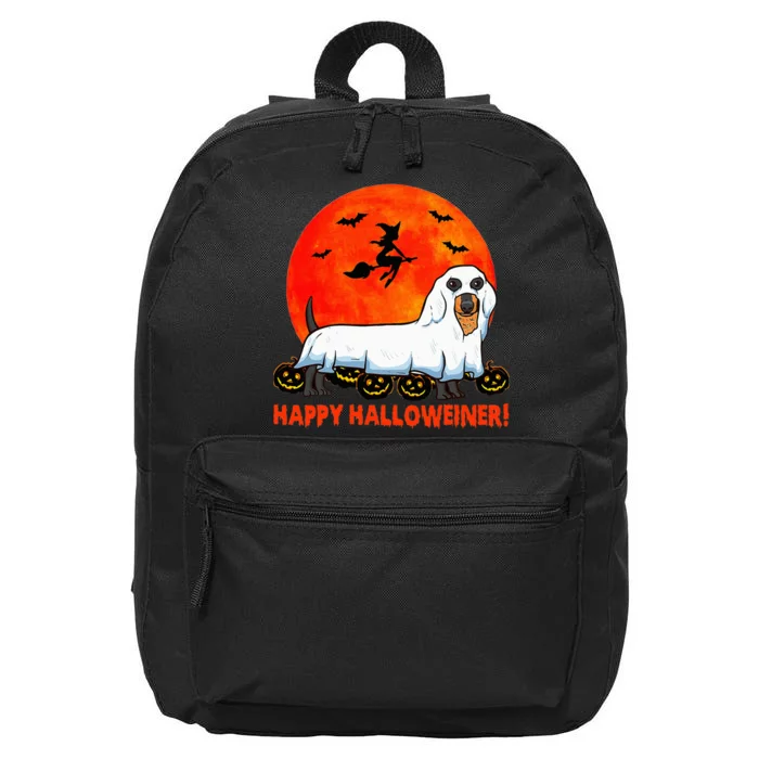 Happy Halloweiner Dachshund Halloween Costume 16 in Basic Backpack