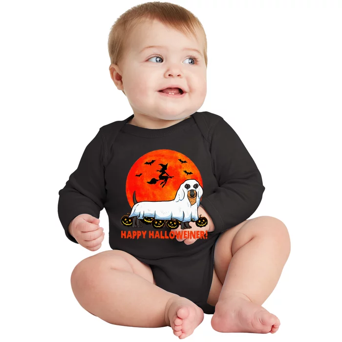 Happy Halloweiner Dachshund Halloween Costume Baby Long Sleeve Bodysuit