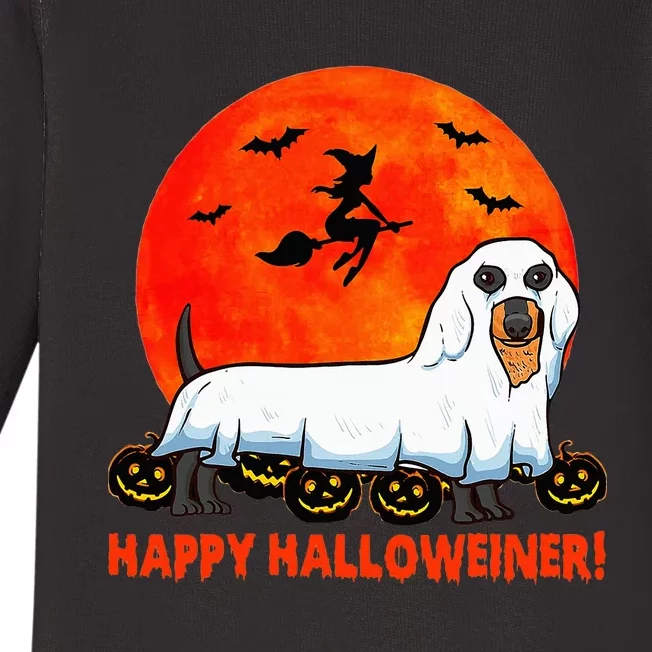 Happy Halloweiner Dachshund Halloween Costume Baby Long Sleeve Bodysuit