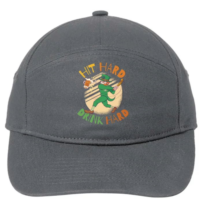 Hit Hard Drink Hard St Patrick's Day 7-Panel Snapback Hat