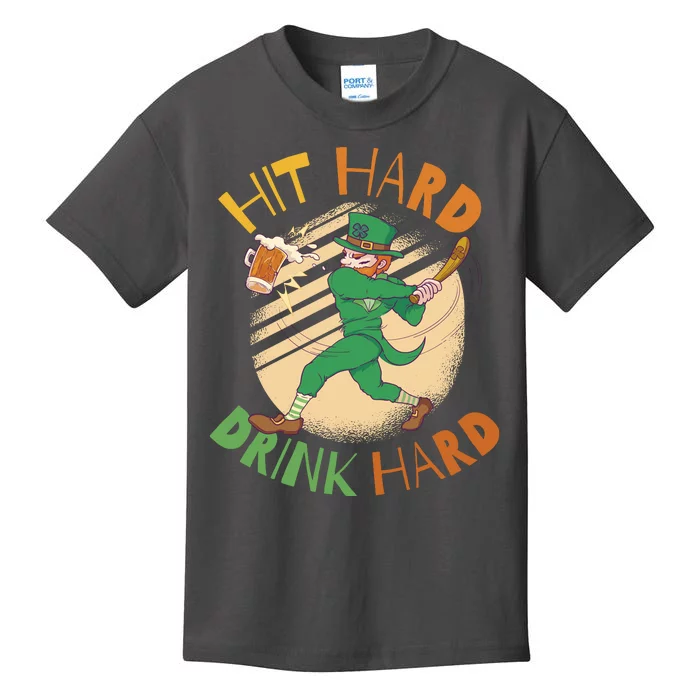 Hit Hard Drink Hard St Patrick's Day Kids T-Shirt