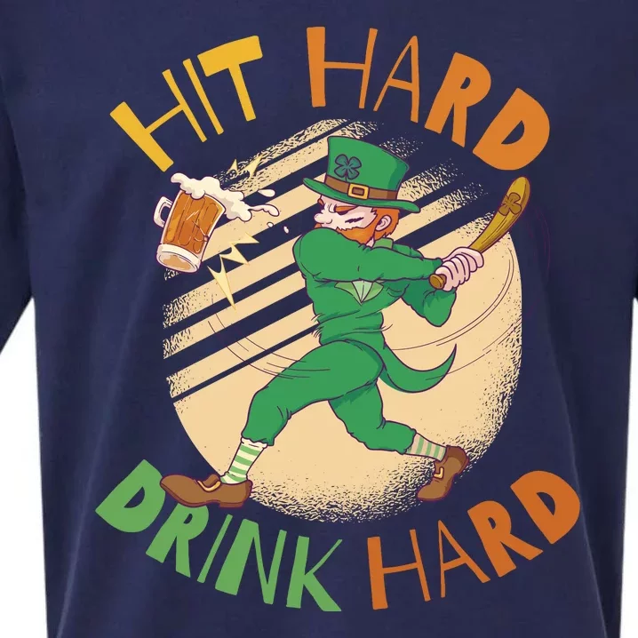 Hit Hard Drink Hard St Patrick's Day Sueded Cloud Jersey T-Shirt