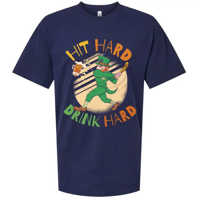 Hit Hard Drink Hard St Patrick's Day Sueded Cloud Jersey T-Shirt