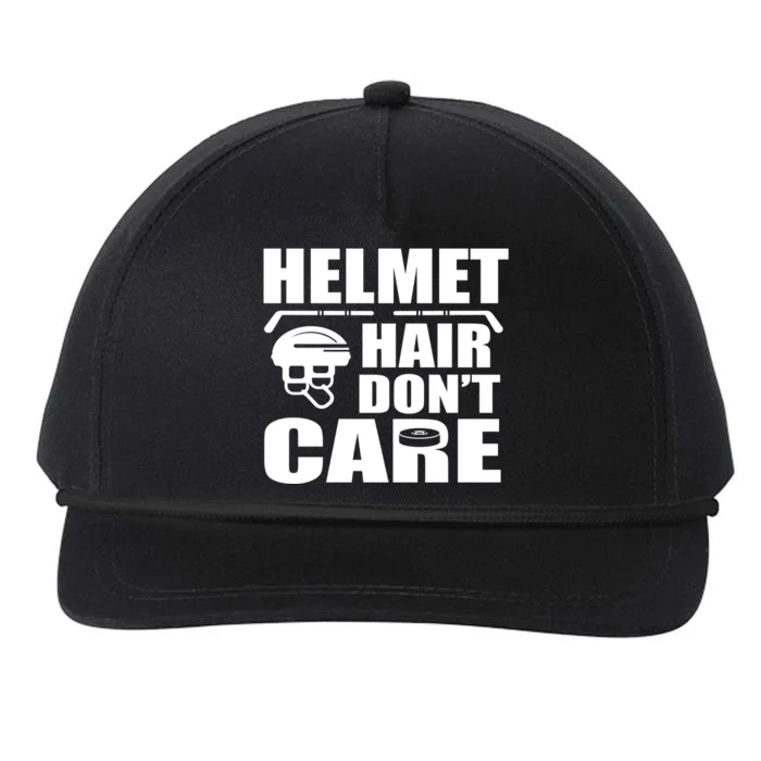 Helmet Hair Dont Care Funny Hockey Player Cute Gift Snapback Five-Panel Rope Hat