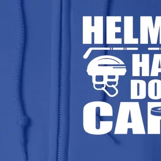 Helmet Hair Dont Care Funny Hockey Player Cute Gift Full Zip Hoodie