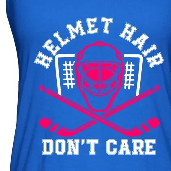 Helmet Hair Dont Care Pink Hockey Mask Player Pride Gift Ladies Essential Flowy Tank