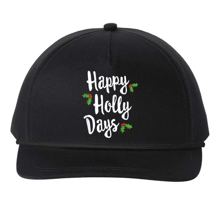 Happy Holly Days Festive Xmas Christmas Matching Family Snapback Five-Panel Rope Hat