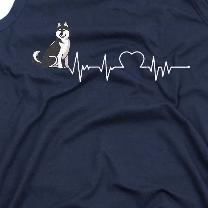 Husky Heartbeat Design For Husky Dog Lovers Tank Top