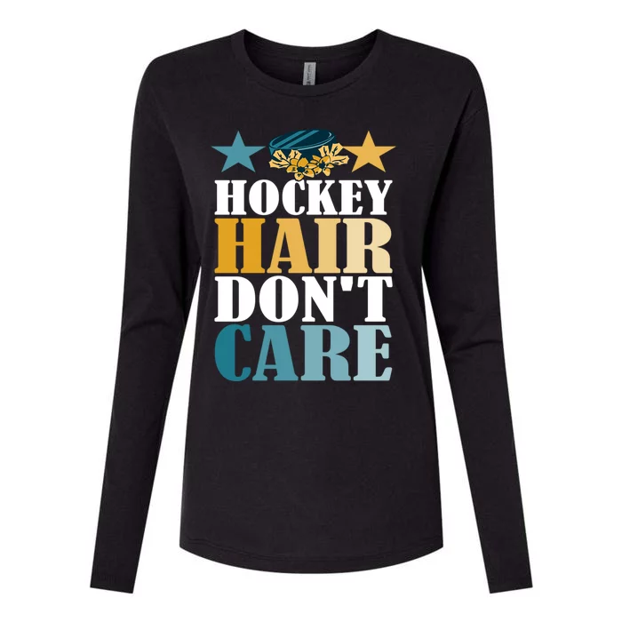 Hockey Hair DonT Care Ice Hockey Puck Player Great Gift Womens Cotton Relaxed Long Sleeve T-Shirt