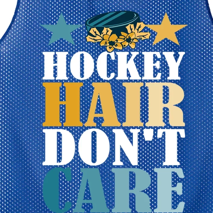 Hockey Hair DonT Care Ice Hockey Puck Player Great Gift Mesh Reversible Basketball Jersey Tank