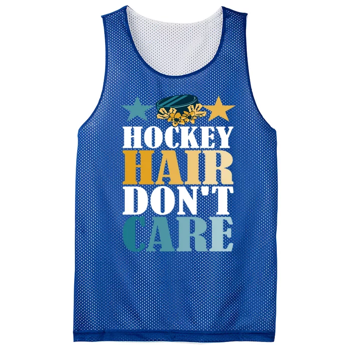 Hockey Hair DonT Care Ice Hockey Puck Player Great Gift Mesh Reversible Basketball Jersey Tank