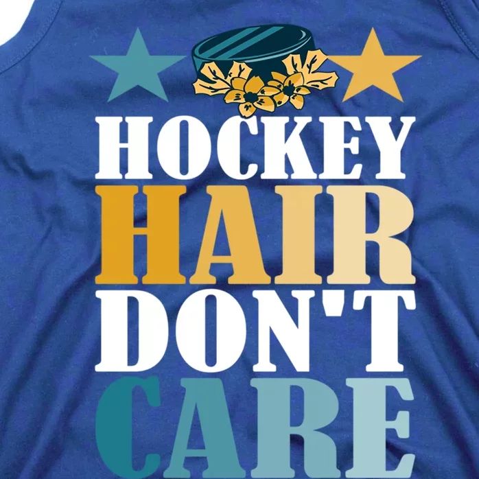 Hockey Hair DonT Care Ice Hockey Puck Player Great Gift Tank Top