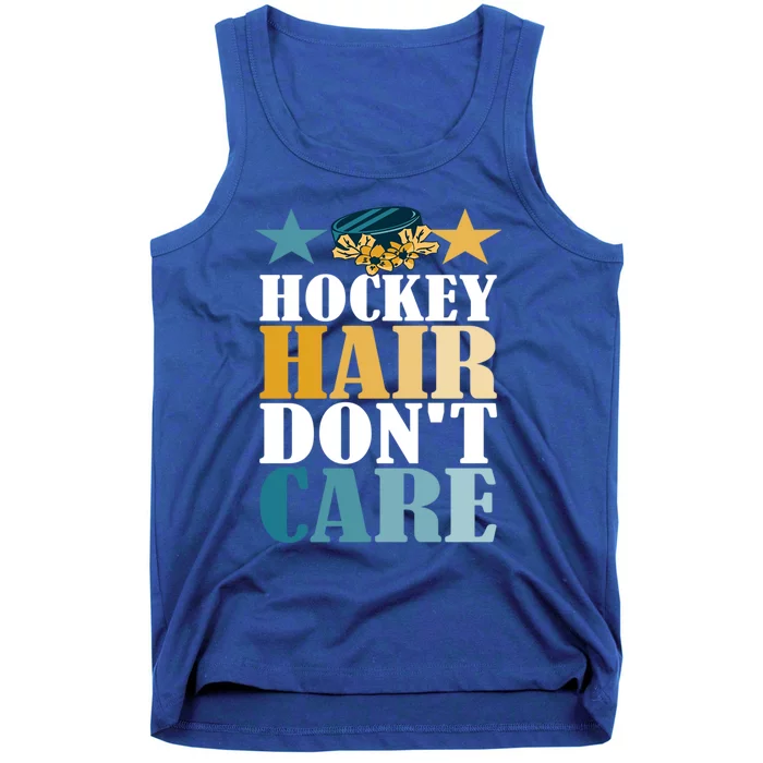 Hockey Hair DonT Care Ice Hockey Puck Player Great Gift Tank Top