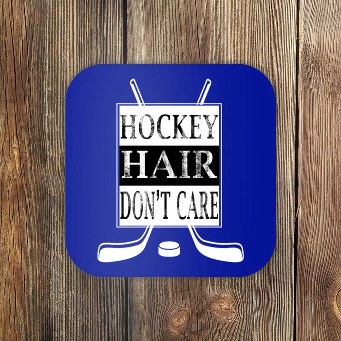 Hockey Hair DonT Care Ice Puck Player Gift Coaster