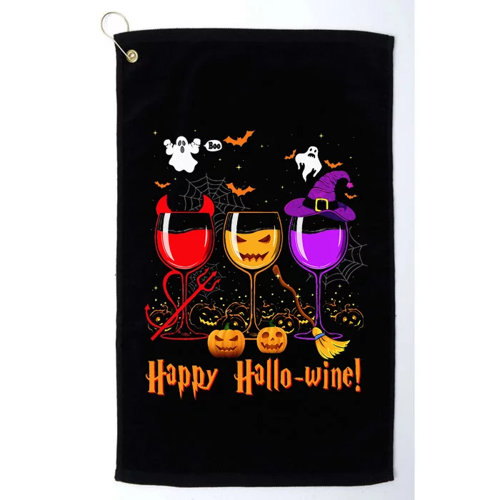 Happy Hallowine Drinking Scary Ghost Boo Pumpkin Halloween Platinum Collection Golf Towel