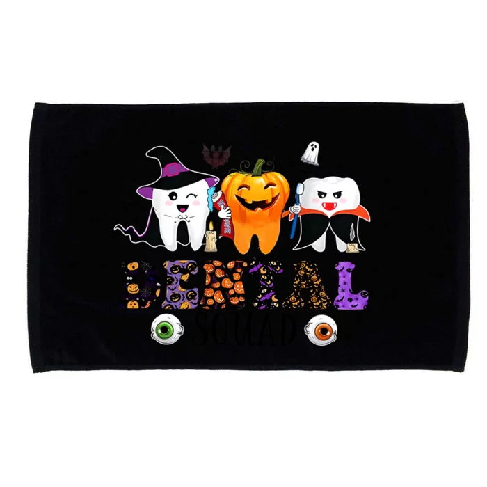 Happy Halloween Dental Squad Dental Pupmkin Spooky Funny Gift Microfiber Hand Towel