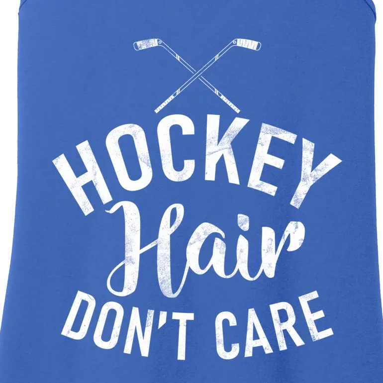 Hockey Hair Dont Care Hockey Gift Ladies Essential Tank