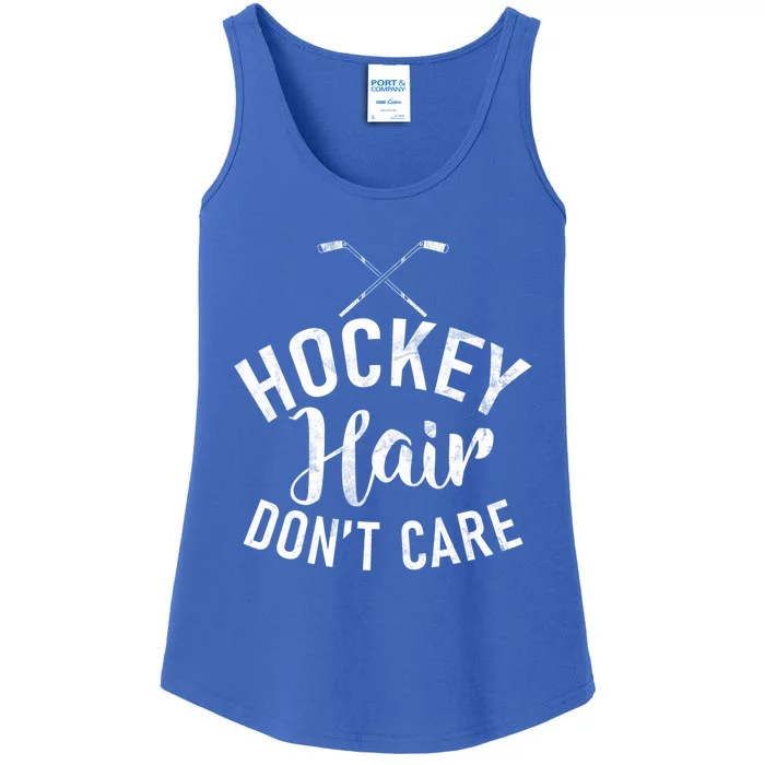 Hockey Hair Dont Care Hockey Gift Ladies Essential Tank