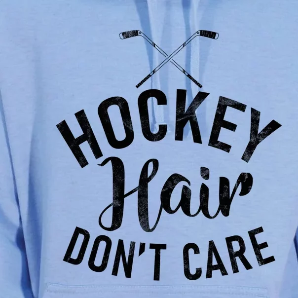 Hockey Hair Dont Care Hockey Gift Unisex Surf Hoodie