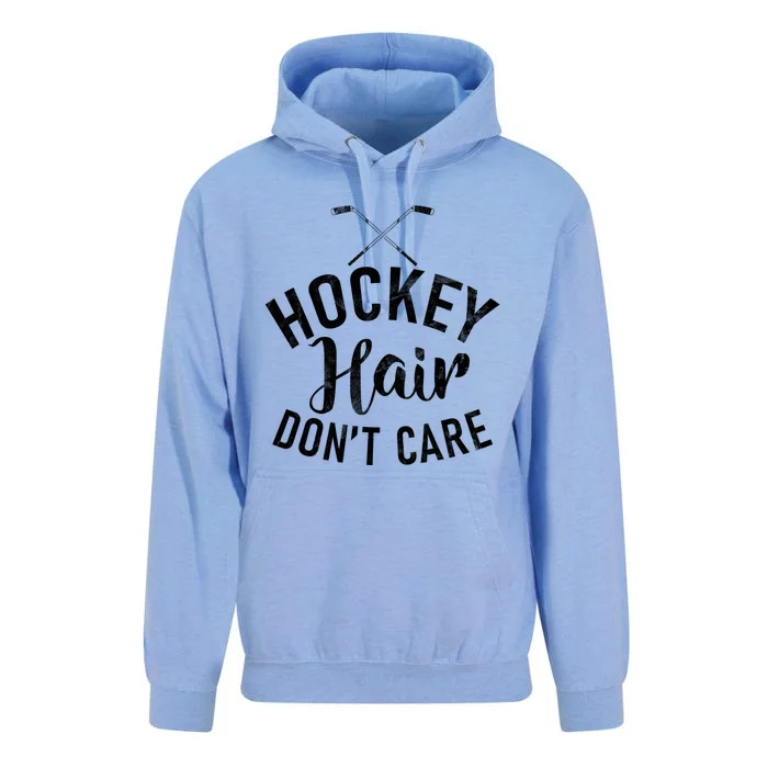 Hockey Hair Dont Care Hockey Gift Unisex Surf Hoodie