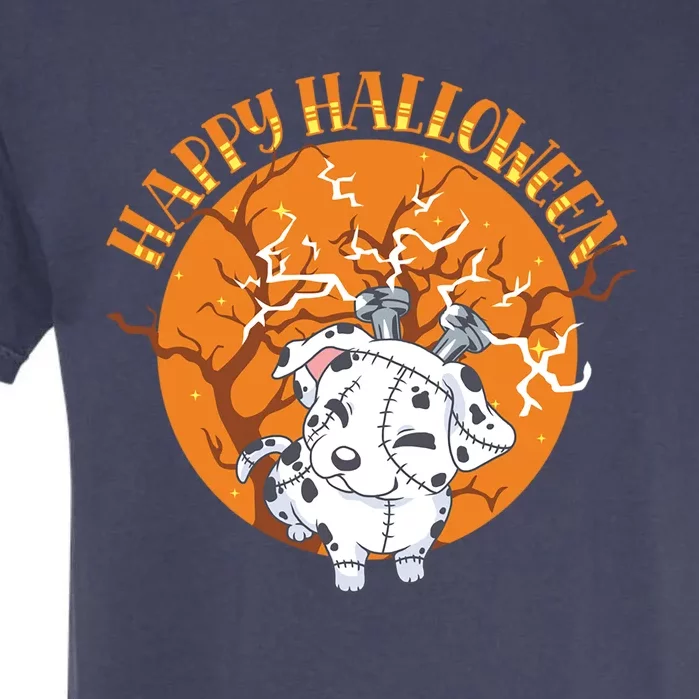 Happy Halloween Dalmatian Monster Dog Animal Horror Costume Gift Garment-Dyed Heavyweight T-Shirt