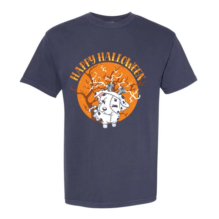 Happy Halloween Dalmatian Monster Dog Animal Horror Costume Gift Garment-Dyed Heavyweight T-Shirt