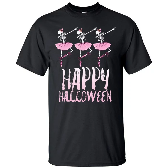 Happy Halloween Dancing Ballet Skeleton Ballerina Tall T-Shirt