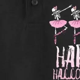 Happy Halloween Dancing Ballet Skeleton Ballerina Dry Zone Grid Performance Polo