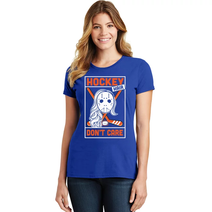 Hockey Hair Dont Care Ice Hockey Vintage Gift Great Gift Women's T-Shirt