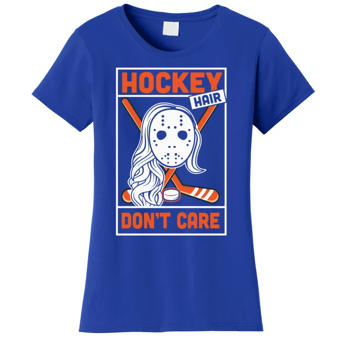 Hockey Hair Dont Care Ice Hockey Vintage Gift Great Gift Women's T-Shirt