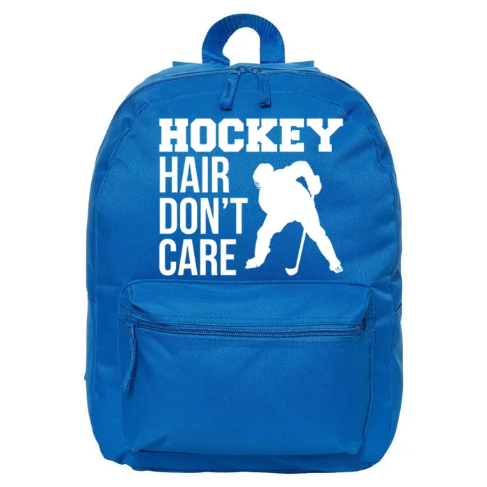 Hockey Hair Dont Care Ice Hockey Player Cute Gift 16 in Basic Backpack