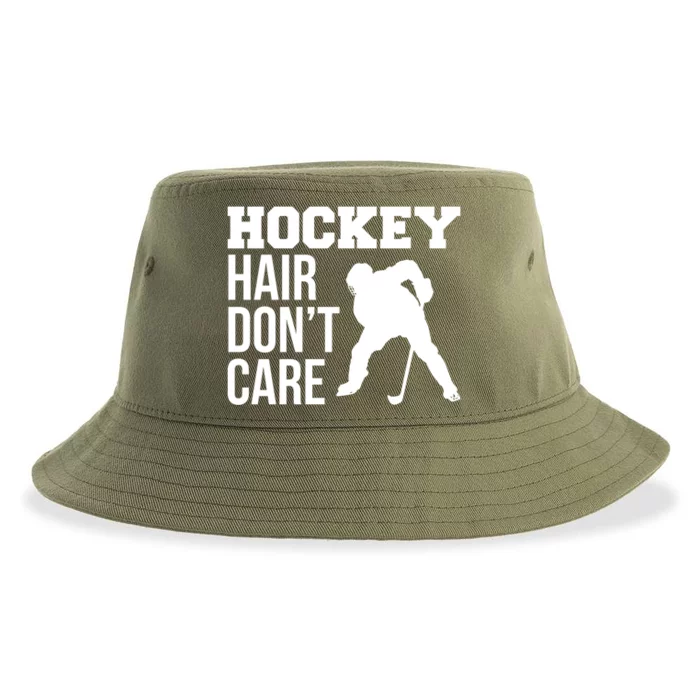 Hockey Hair Dont Care Ice Hockey Player Cute Gift Sustainable Bucket Hat