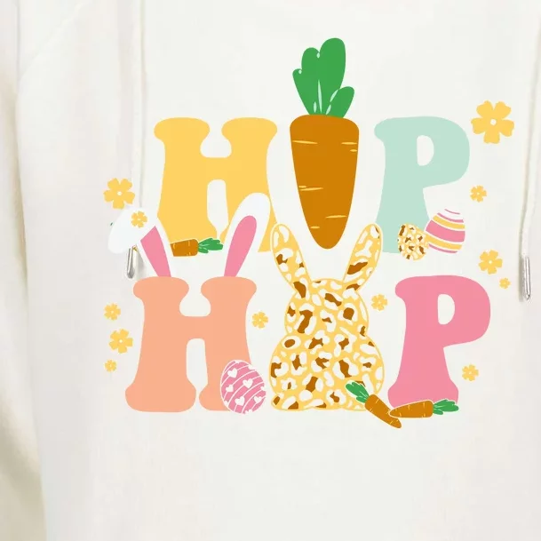 Hip Hop Easter Bunny Festive Spring Womens Funnel Neck Pullover Hood