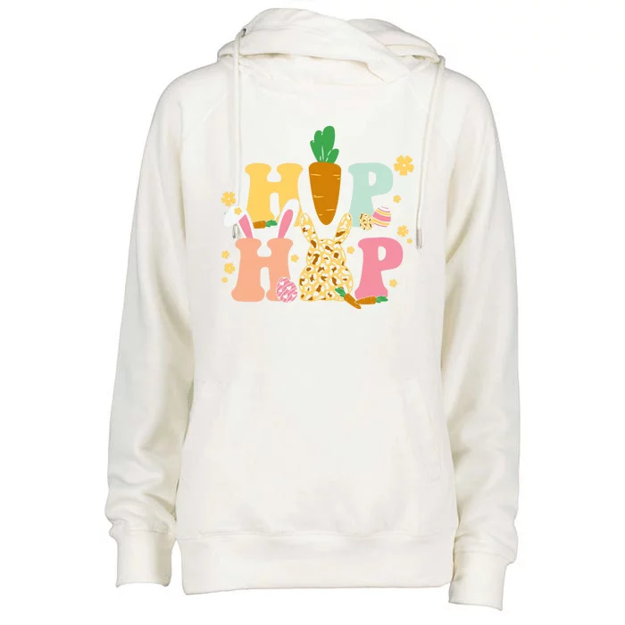 Hip Hop Easter Bunny Festive Spring Womens Funnel Neck Pullover Hood