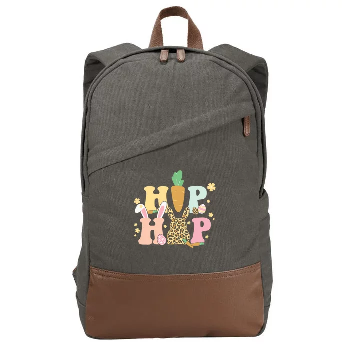 Hip Hop Easter Bunny Festive Spring Cotton Canvas Backpack