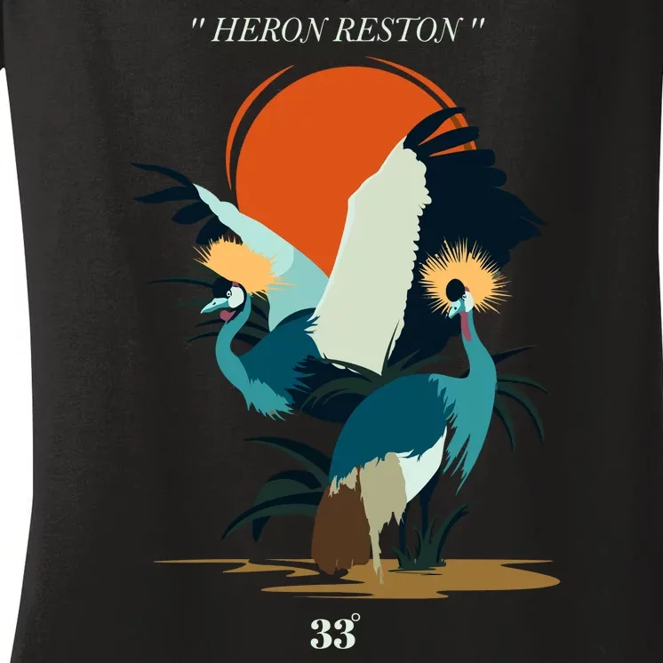 Heron Women's V-Neck T-Shirt