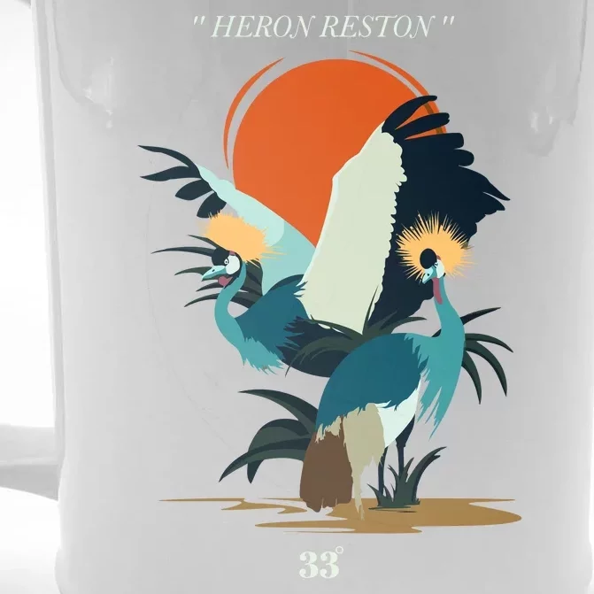 Heron Front & Back Beer Stein