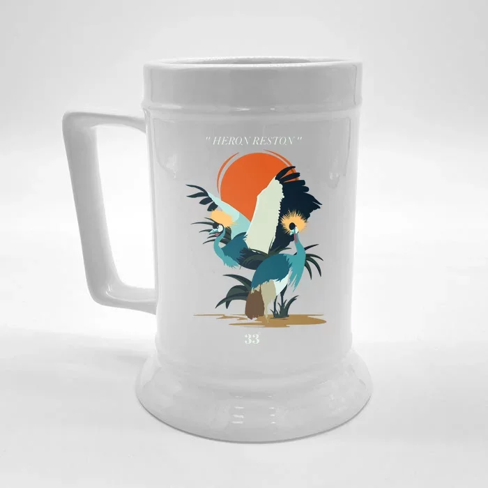 Heron Front & Back Beer Stein